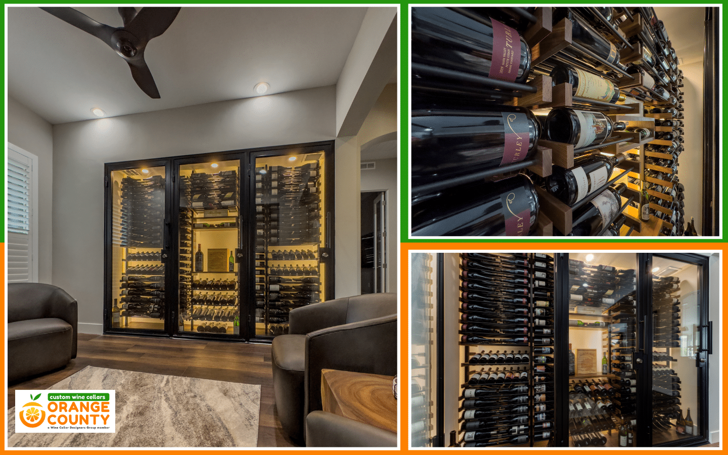 custom glass wine cellar in Orange County